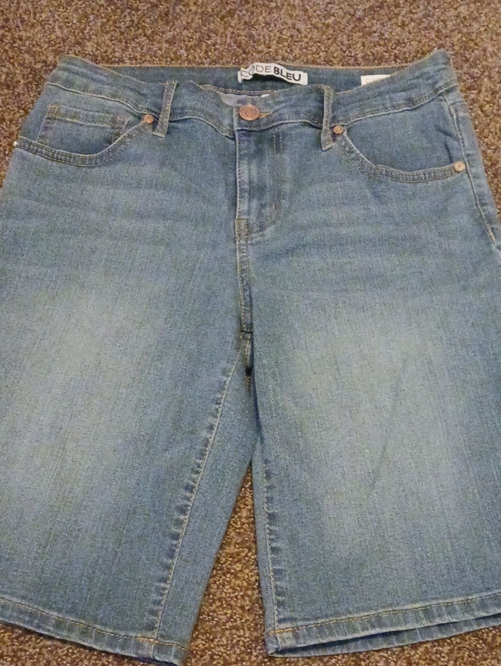 Code Bleu Women's Suze 4 Petite Blue Denim Bermuda Shorts